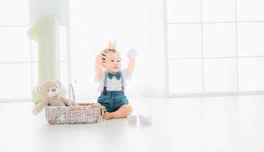 1歳の男の子のお誕生日撮影でした｜一升餅・選び取りカードなどファーストバースデー撮影は盛りだくさん♡