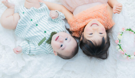 ４歳のお誕生日＆ハーフバースデーの撮影でした｜きょうだいのお祝いの撮影の料金は？変わらないので安心してお越しください｜