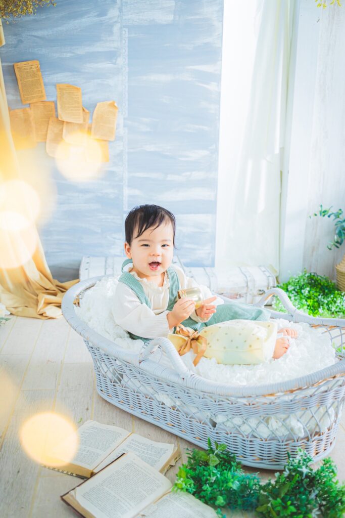 1歳のお誕生日を写真スタジオで