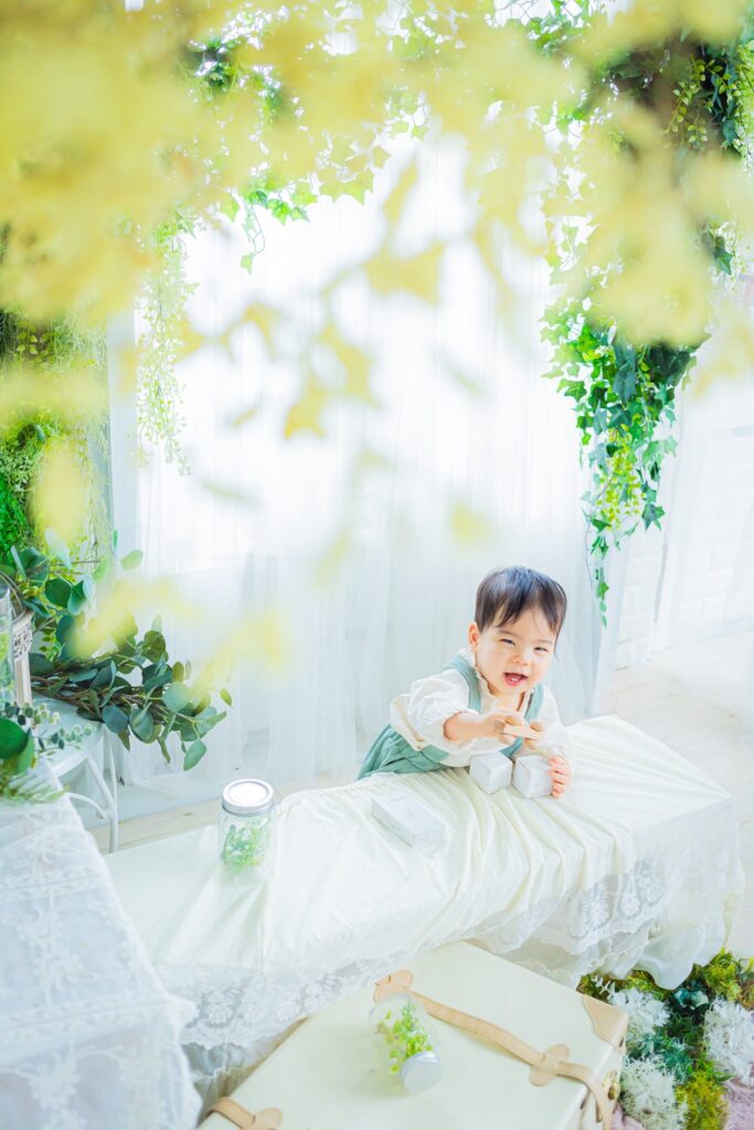 1歳のお誕生日を写真スタジオで