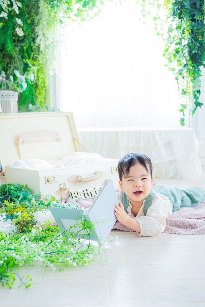 1歳のお誕生日を写真スタジオで