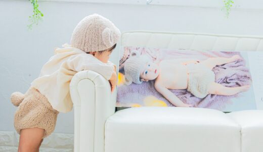 1歳の男の子のお誕生日撮影でした｜赤ちゃんの実物大印刷「ずっと抱っこフォト」BeforeAfter｜お客様の声