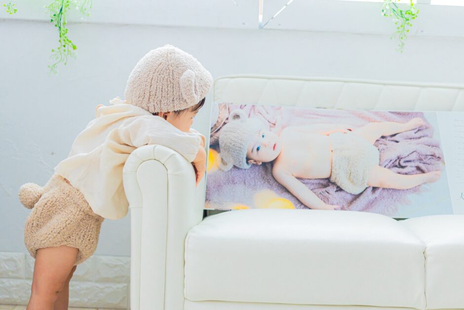 1歳のお誕生日を写真スタジオで