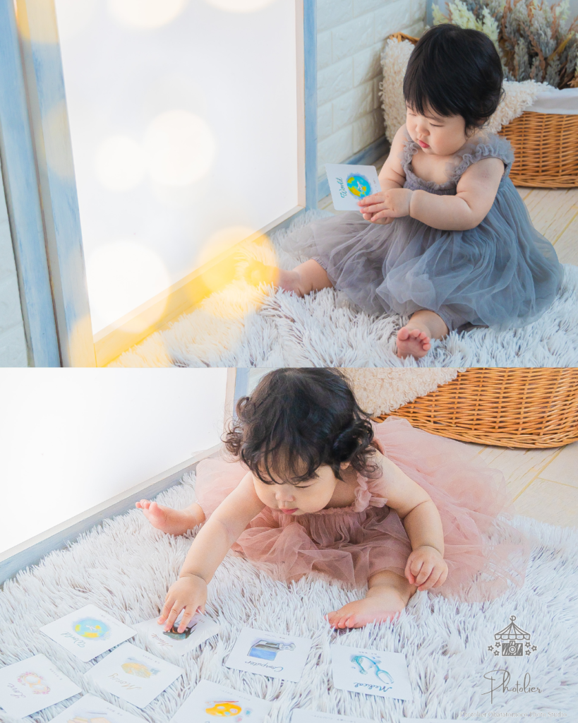 双子の女の子の誕生日写真フォトリエ小畑トモコ写真スタジオ仙台宮城